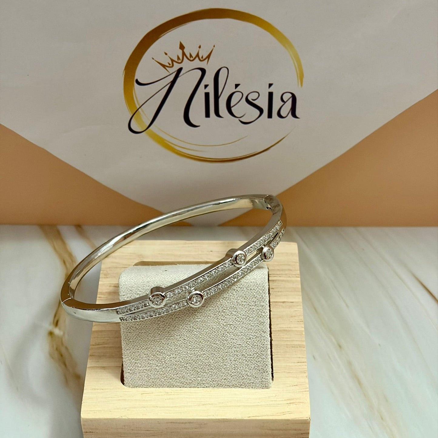 Jonc double rang strass