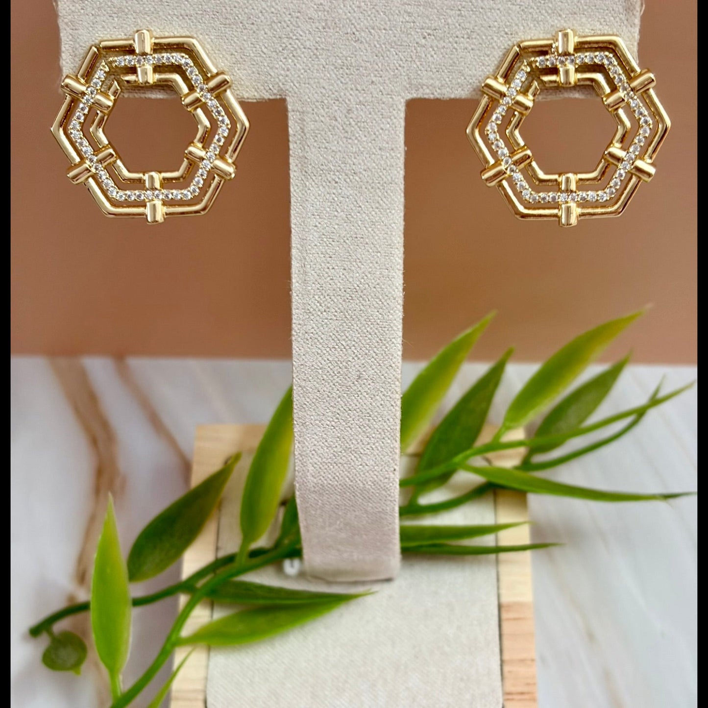 Boucles d'oreilles hexagone