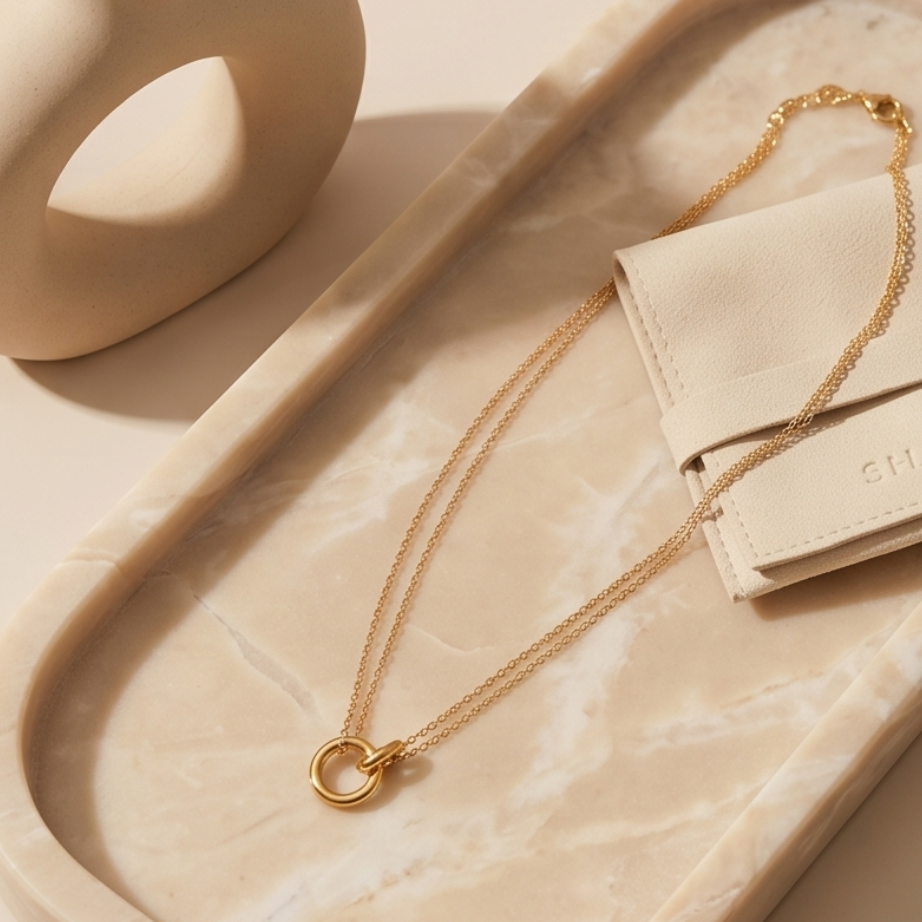 Collier anneaux entrelacés