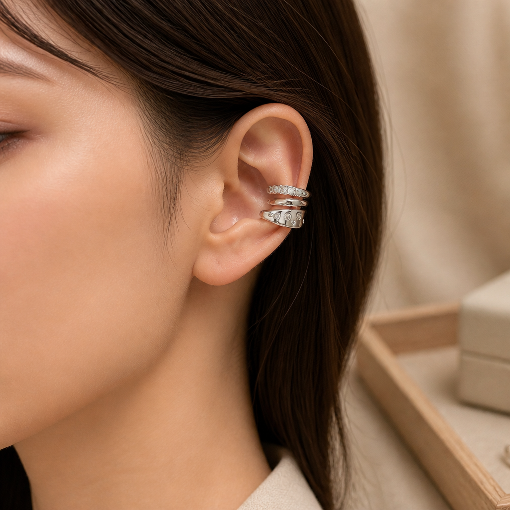 Earcuff triple asymétrique
