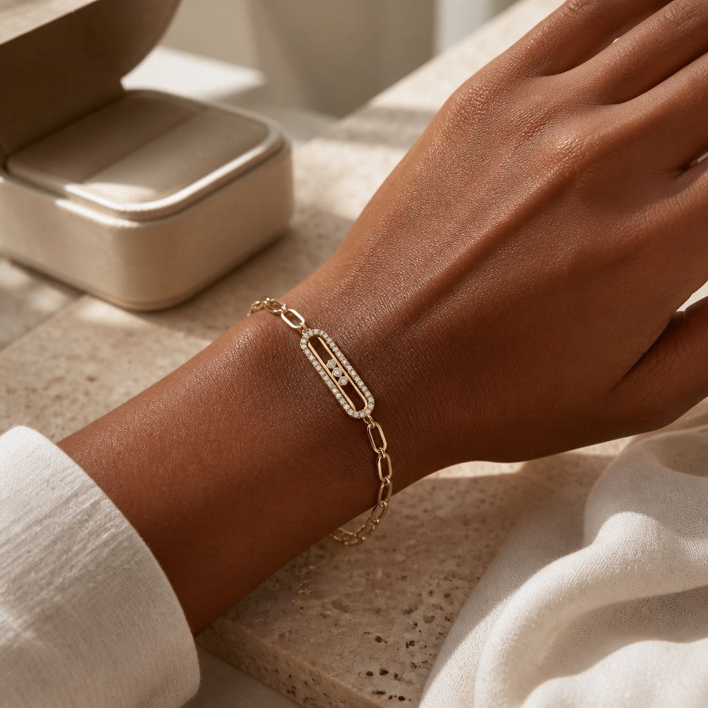 Bracelet Trombone strass