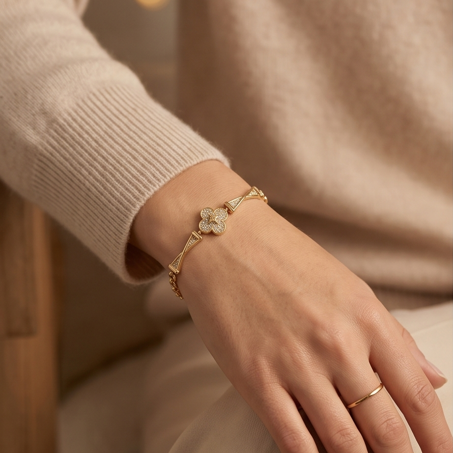 Bracelet Fleur strassé