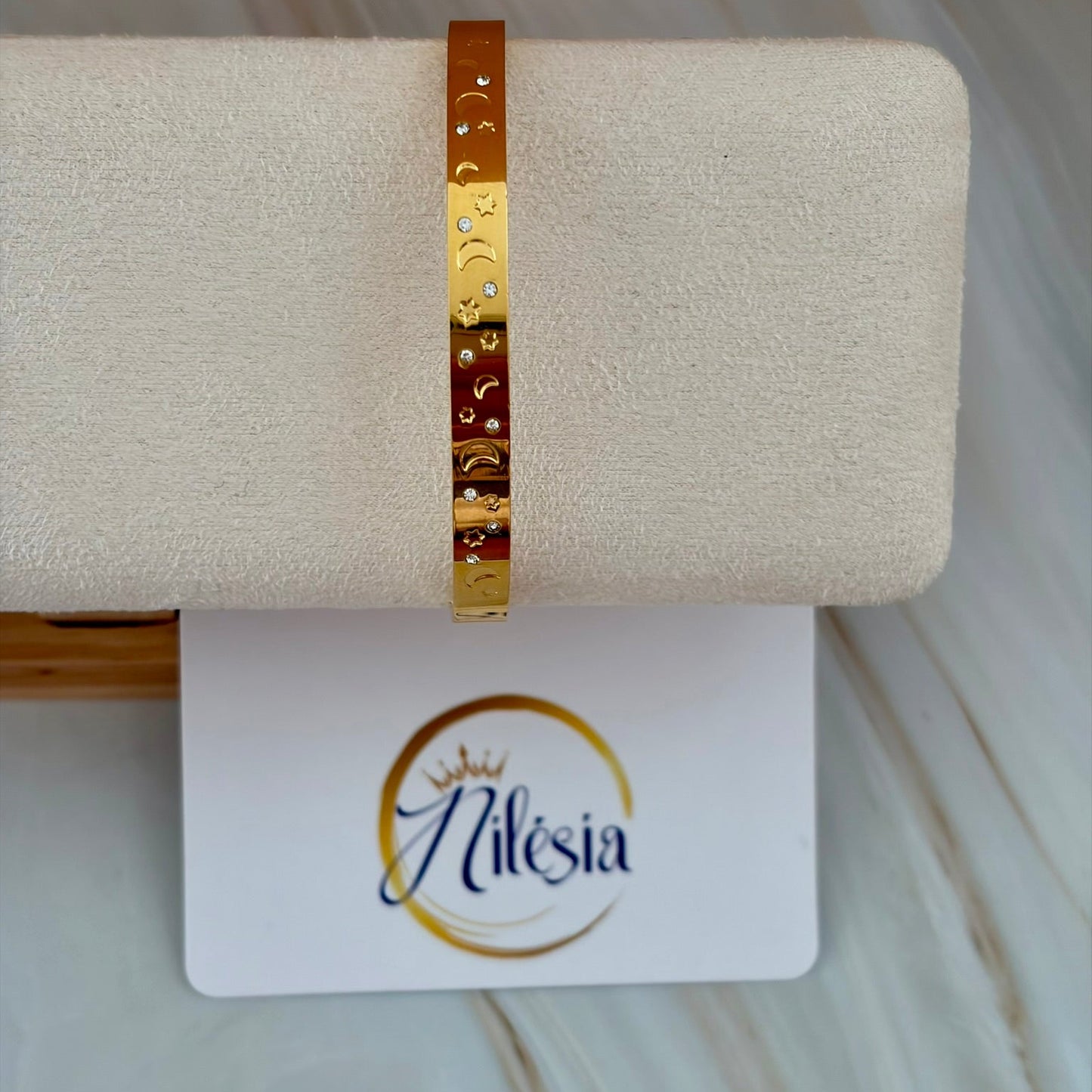 Jonc ouvert lune et étoiles