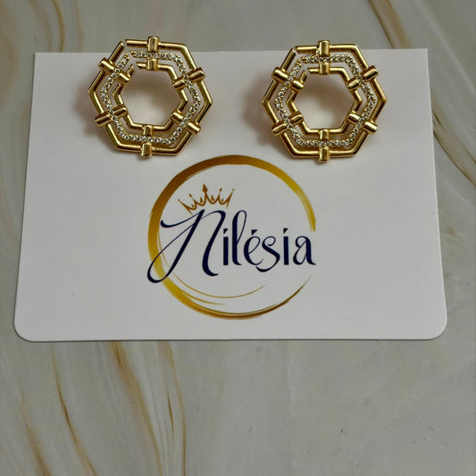 Boucles d'oreilles hexagone