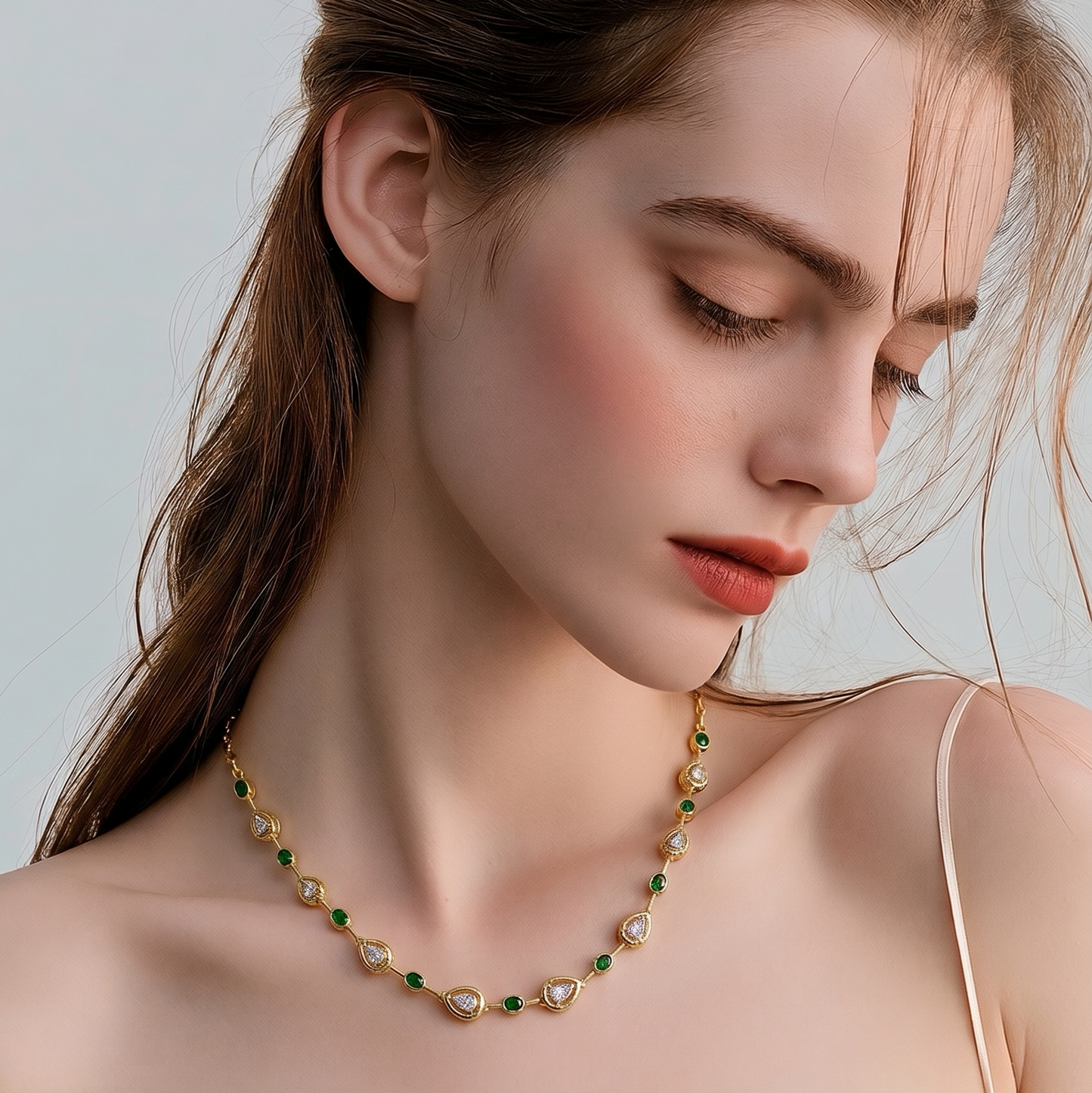 Collier Strass Vert