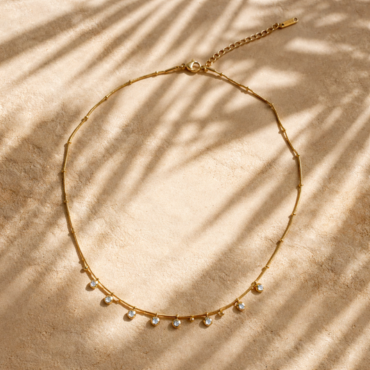 Collier perles et strass