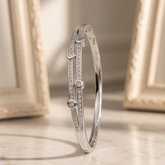 Jonc double rang strass