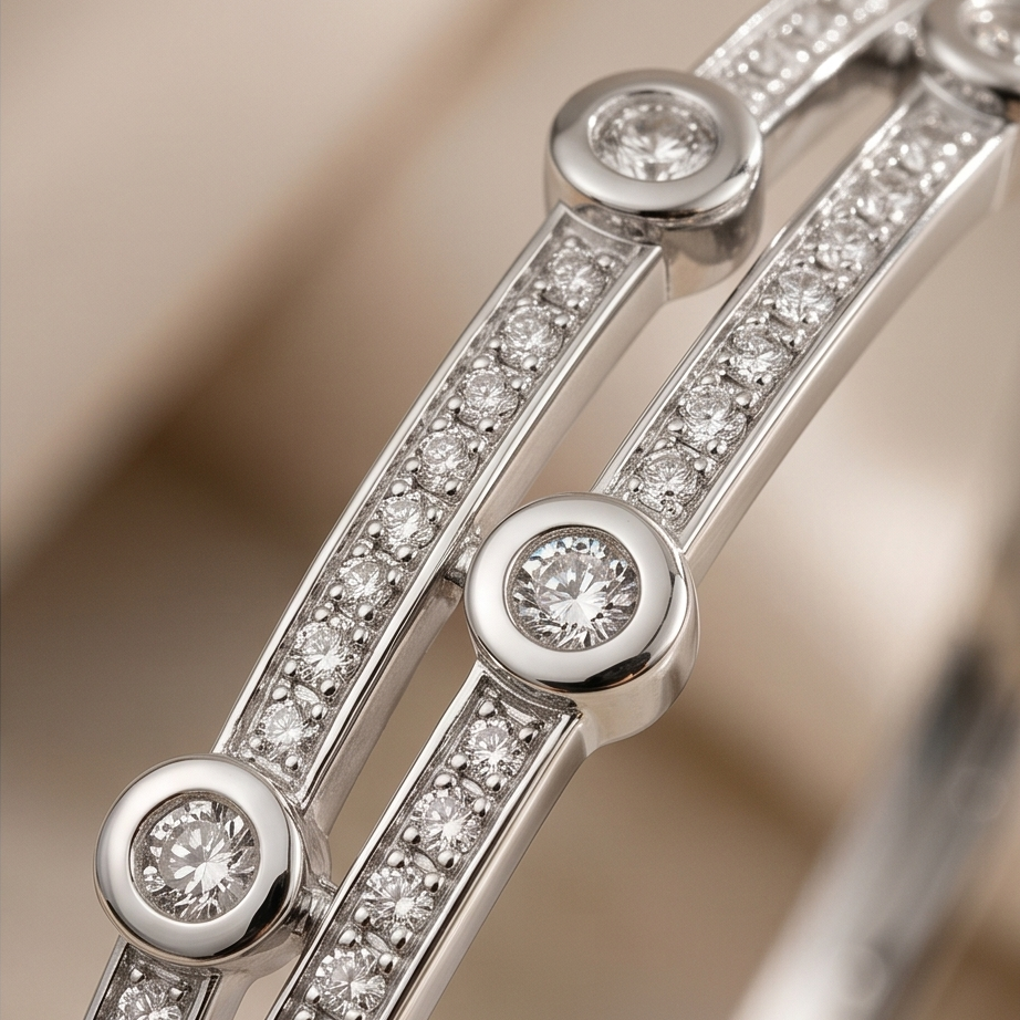 Jonc double rang strass