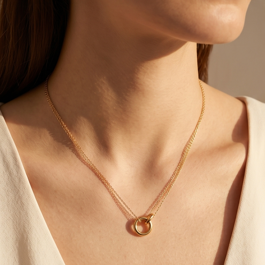 Collier anneaux entrelacés