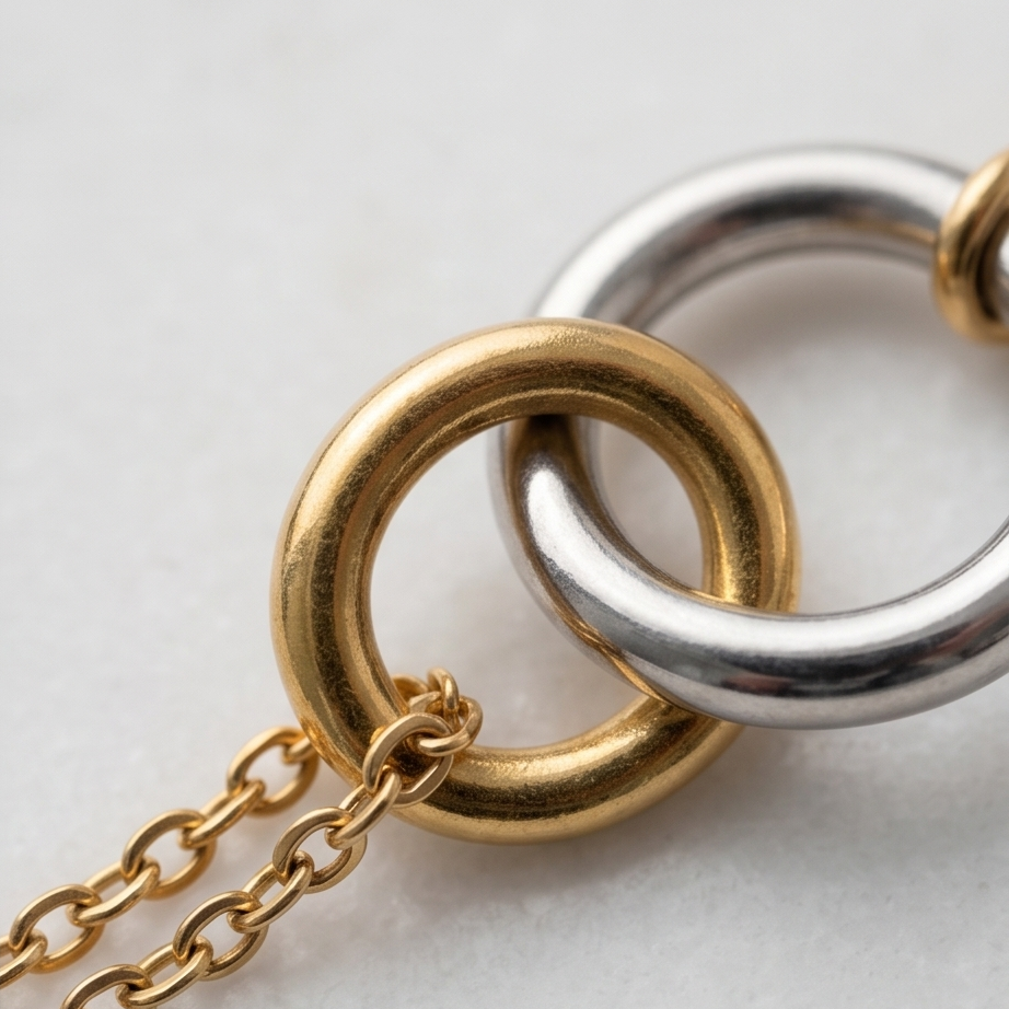 Collier anneaux entrelacés