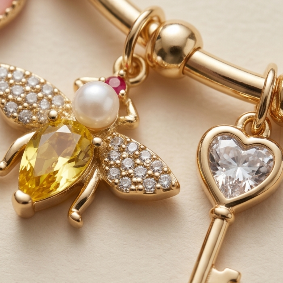 Jonc ouvert avec charms