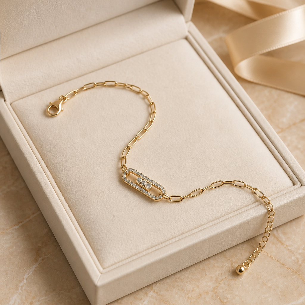 Bracelet Trombone strass