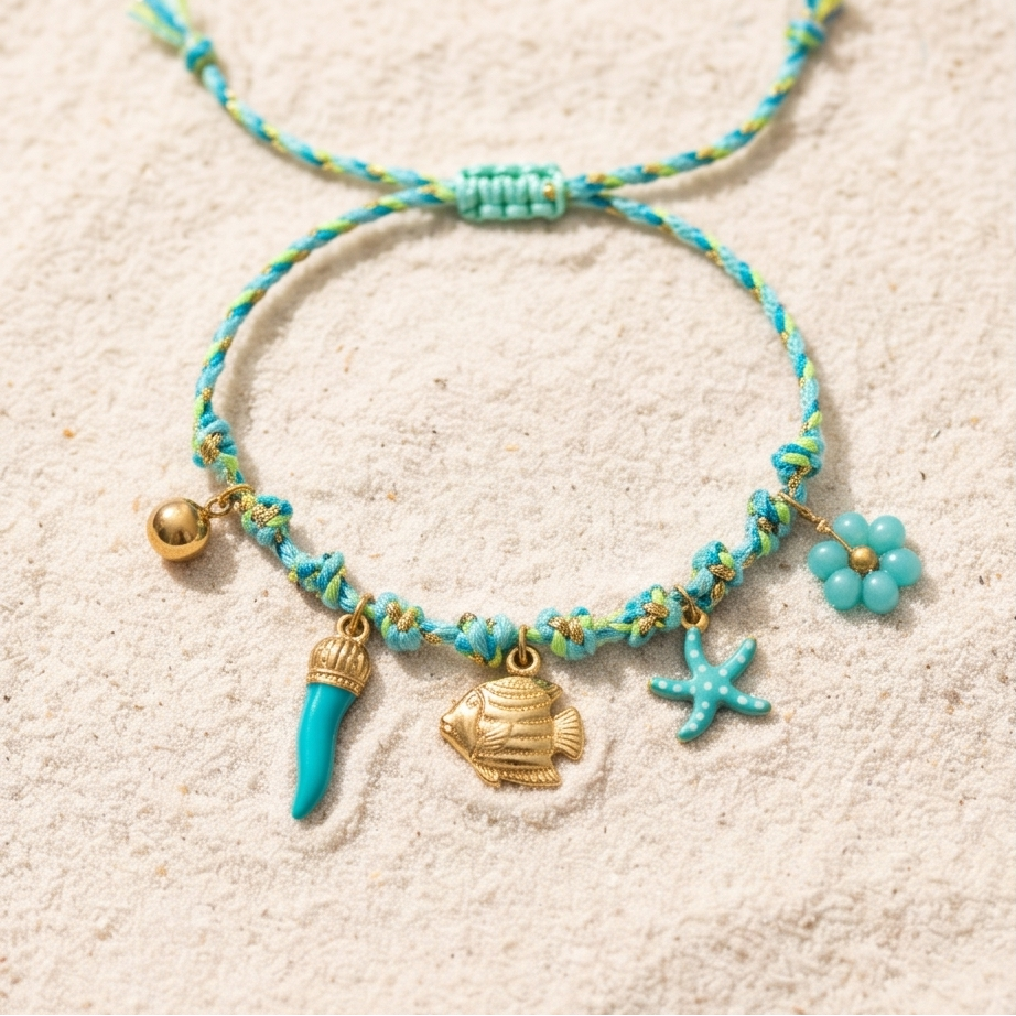 Bracelet cordon à charms