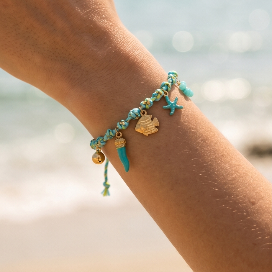Bracelet cordon à charms
