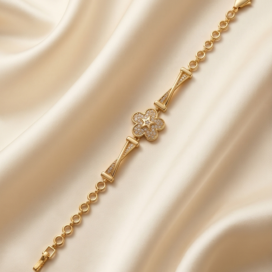 Bracelet Fleur strassé