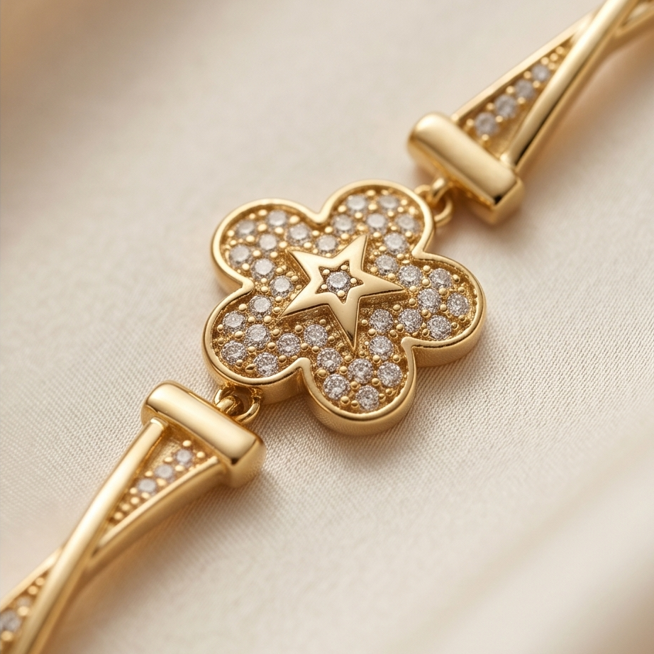 Bracelet Fleur strassé