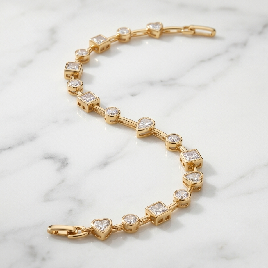 Bracelet semi rigide avec zirconium