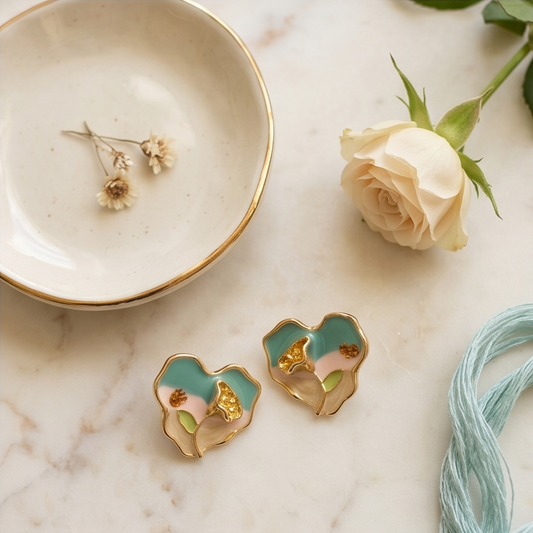 Boucles d'oreilles coeurs colorés