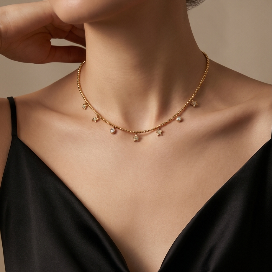 Collier breloque zirconium