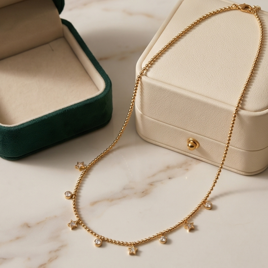 Collier breloque zirconium