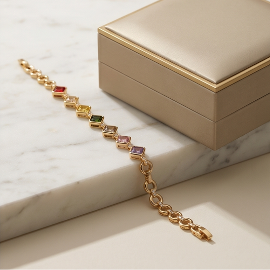 Bracelet à pierres colorées