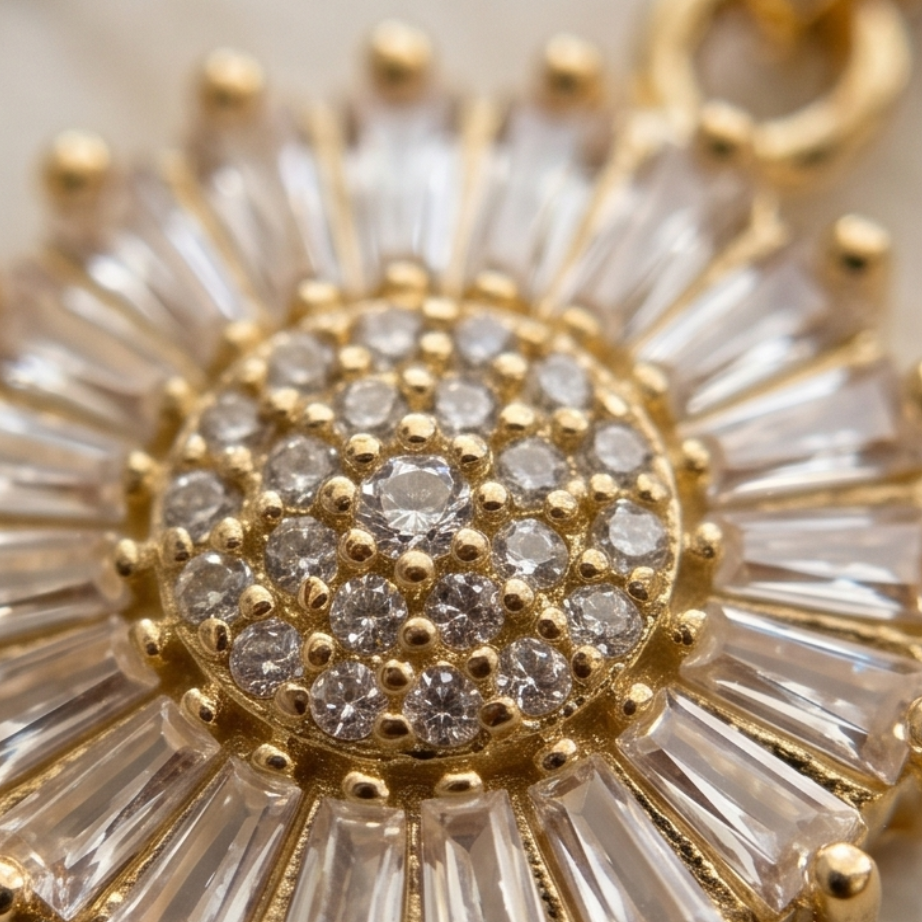 Collier Fleur zirconium