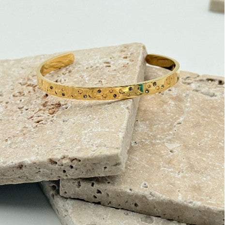 Jonc ouvert lune et étoiles